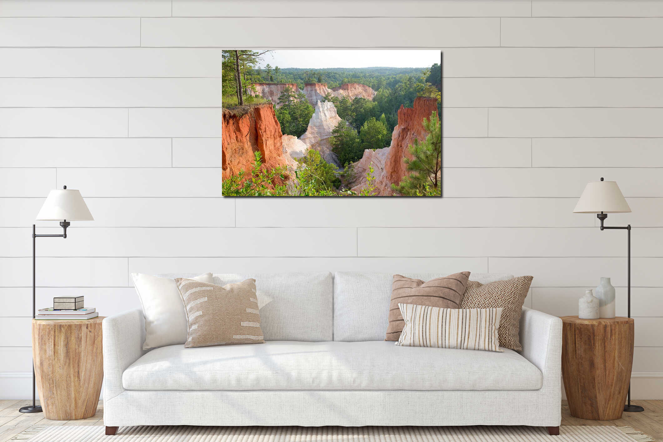 Canvas hanging interior mockup