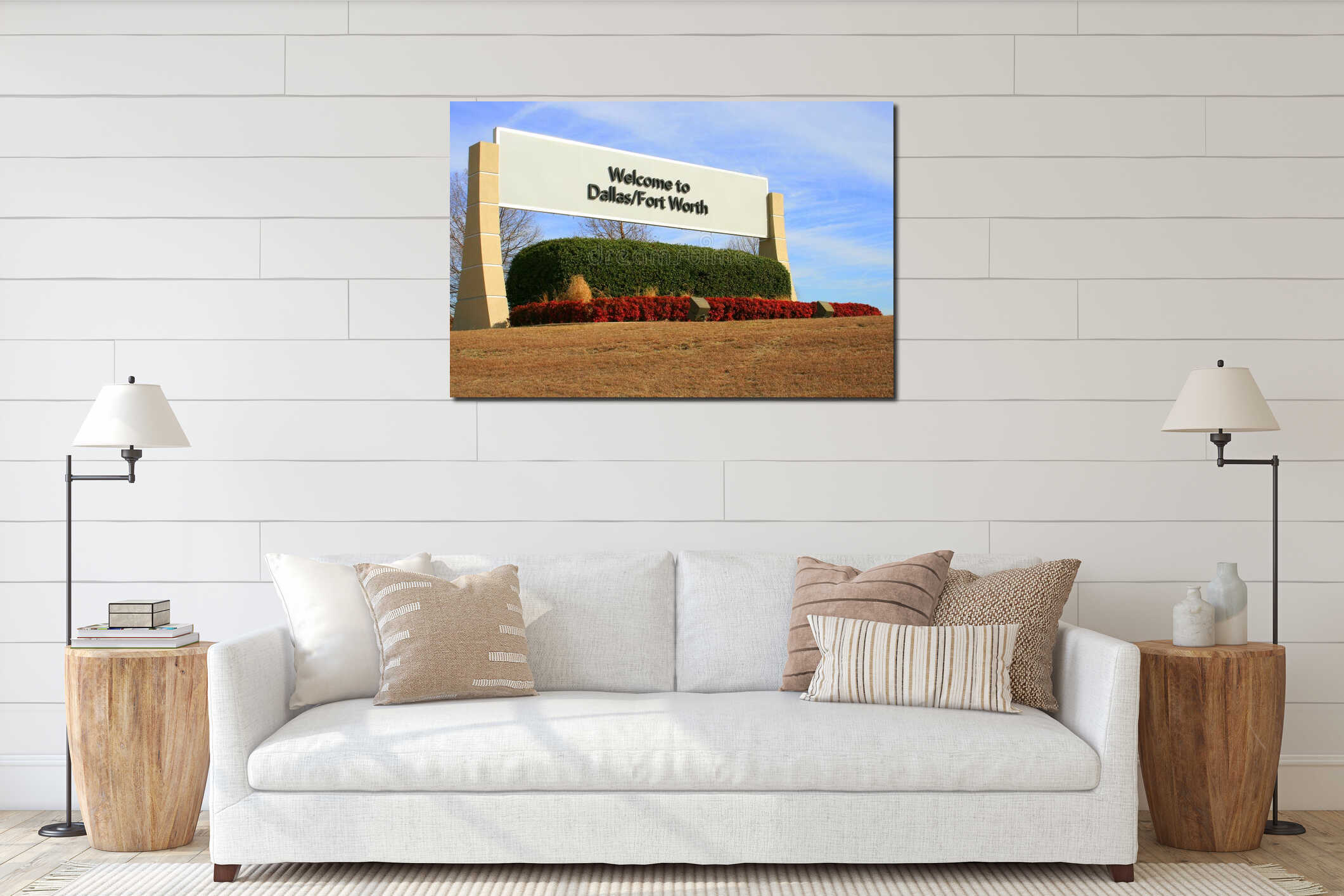 Canvas hanging interior mockup