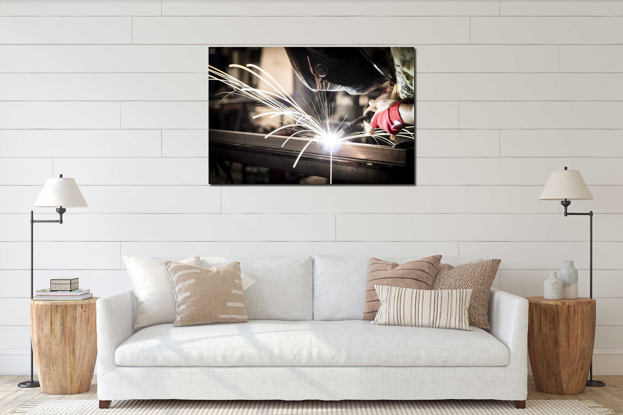 Canvas hanging interior mockup