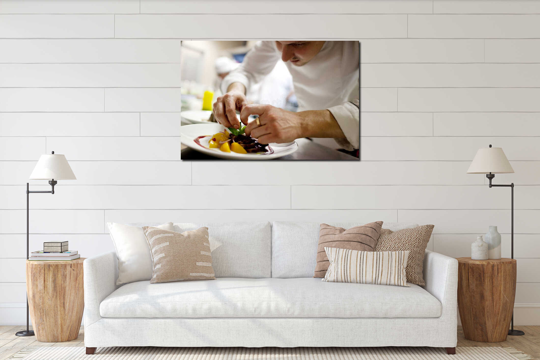 Canvas hanging interior mockup