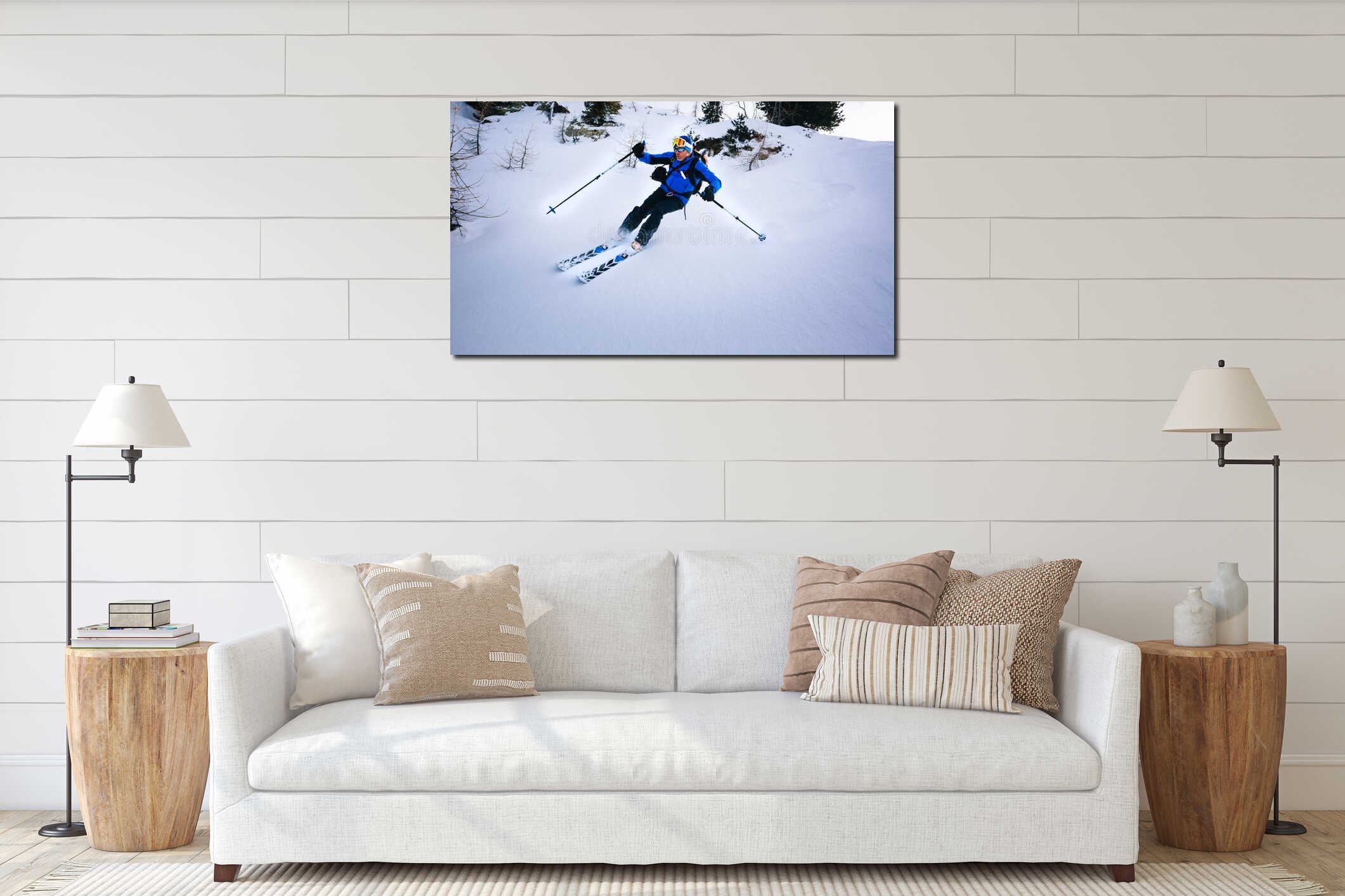 Canvas hanging interior mockup