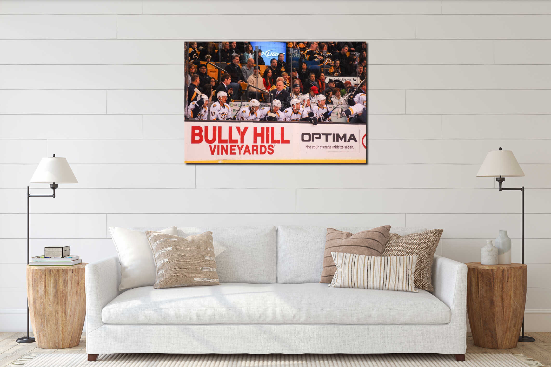 Canvas hanging interior mockup