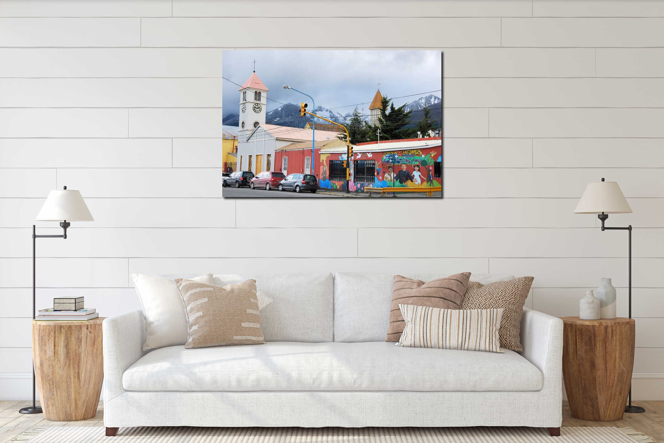 Canvas hanging interior mockup