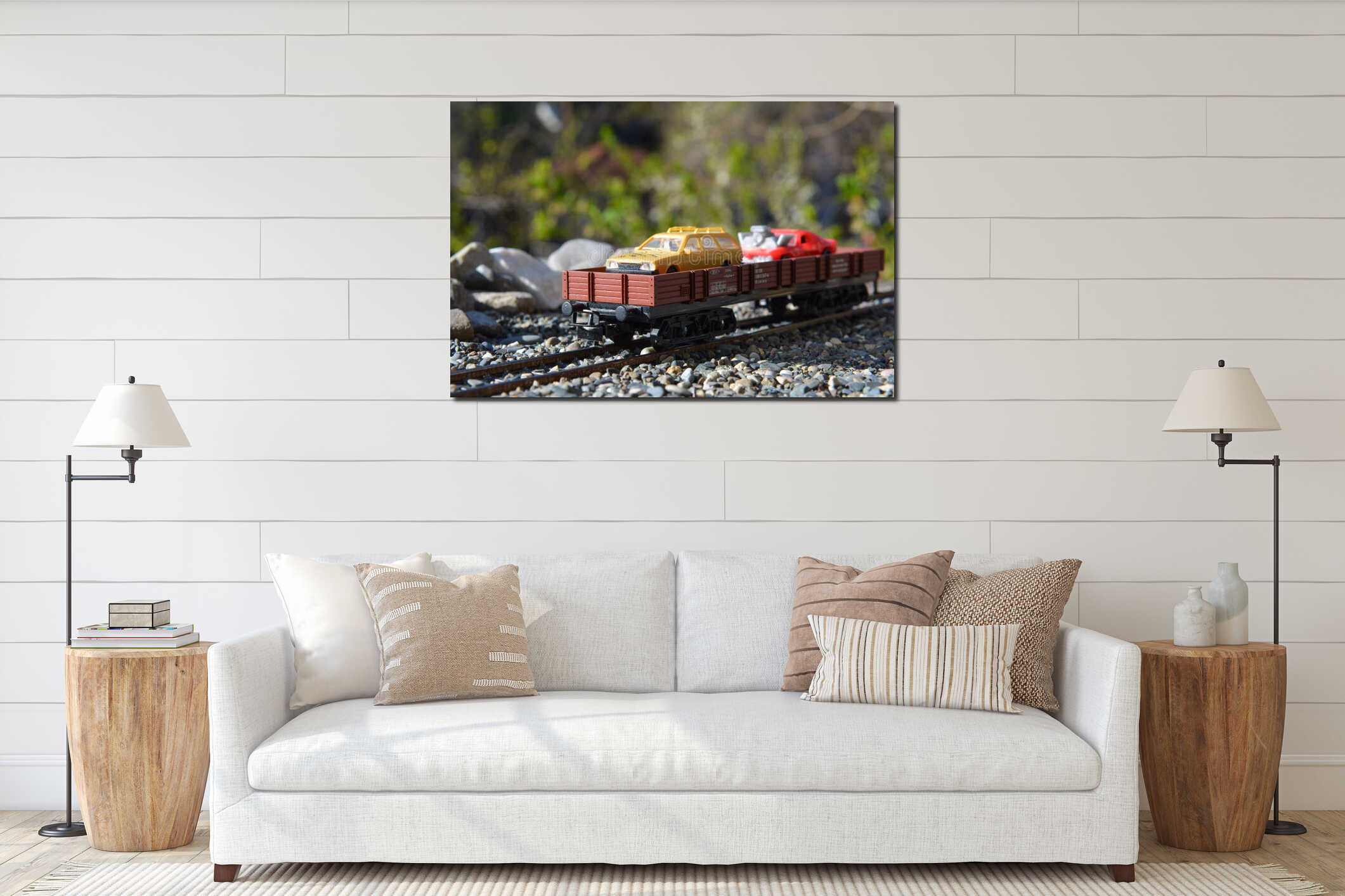 Canvas hanging interior mockup