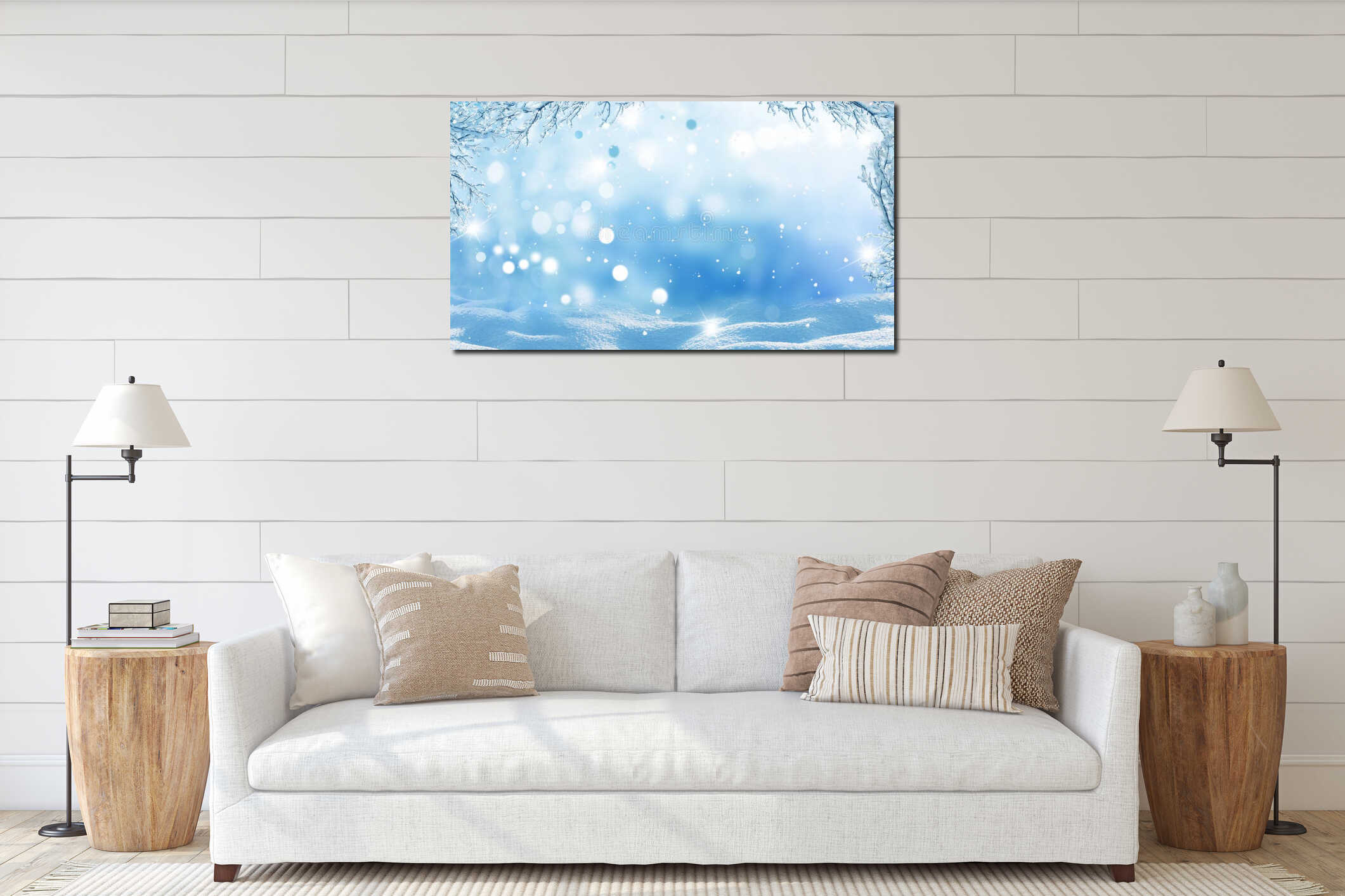 Canvas hanging interior mockup