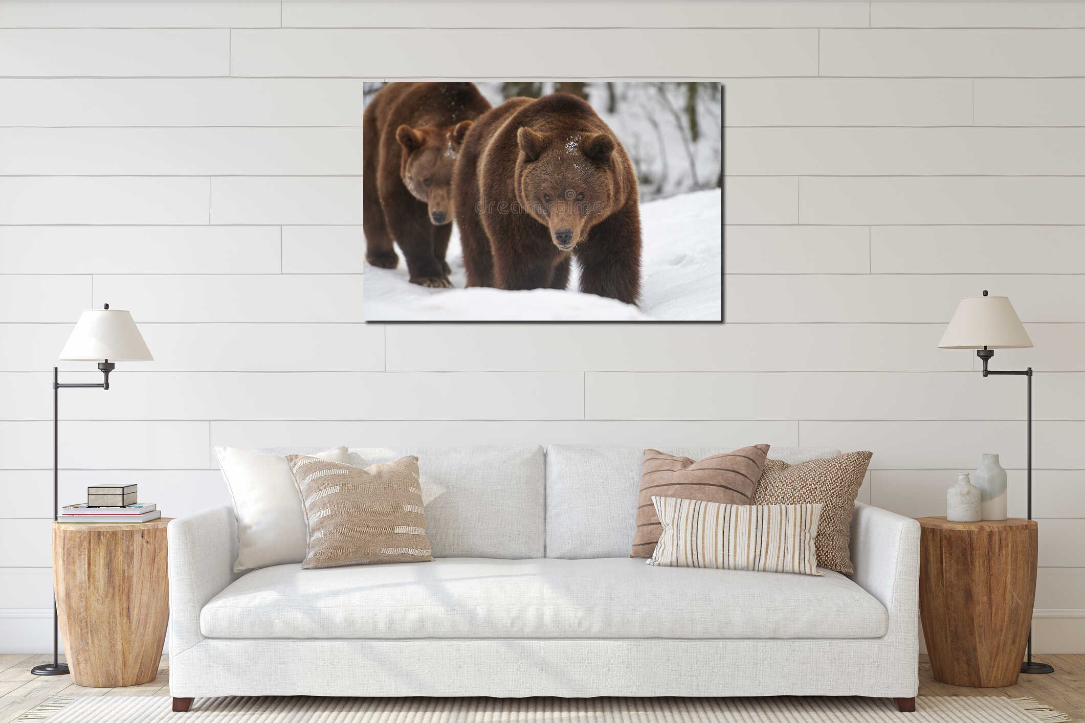 Canvas hanging interior mockup