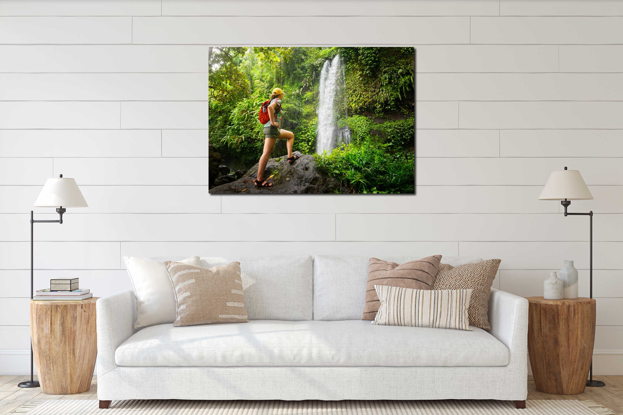 Canvas hanging interior mockup