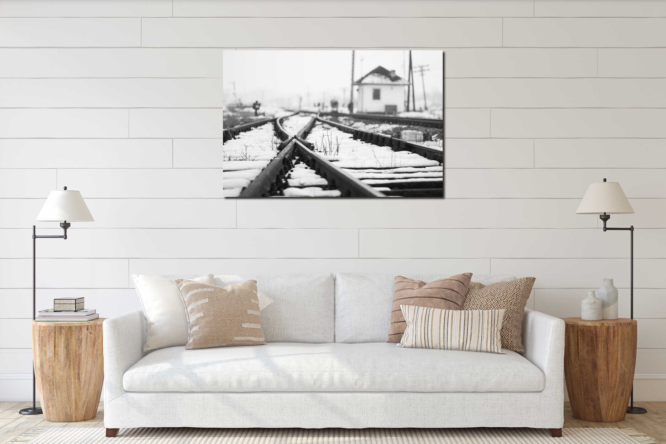 Canvas hanging interior mockup