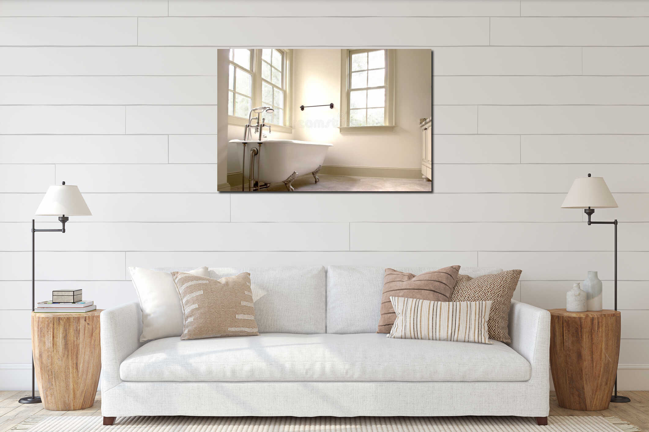 Canvas hanging interior mockup