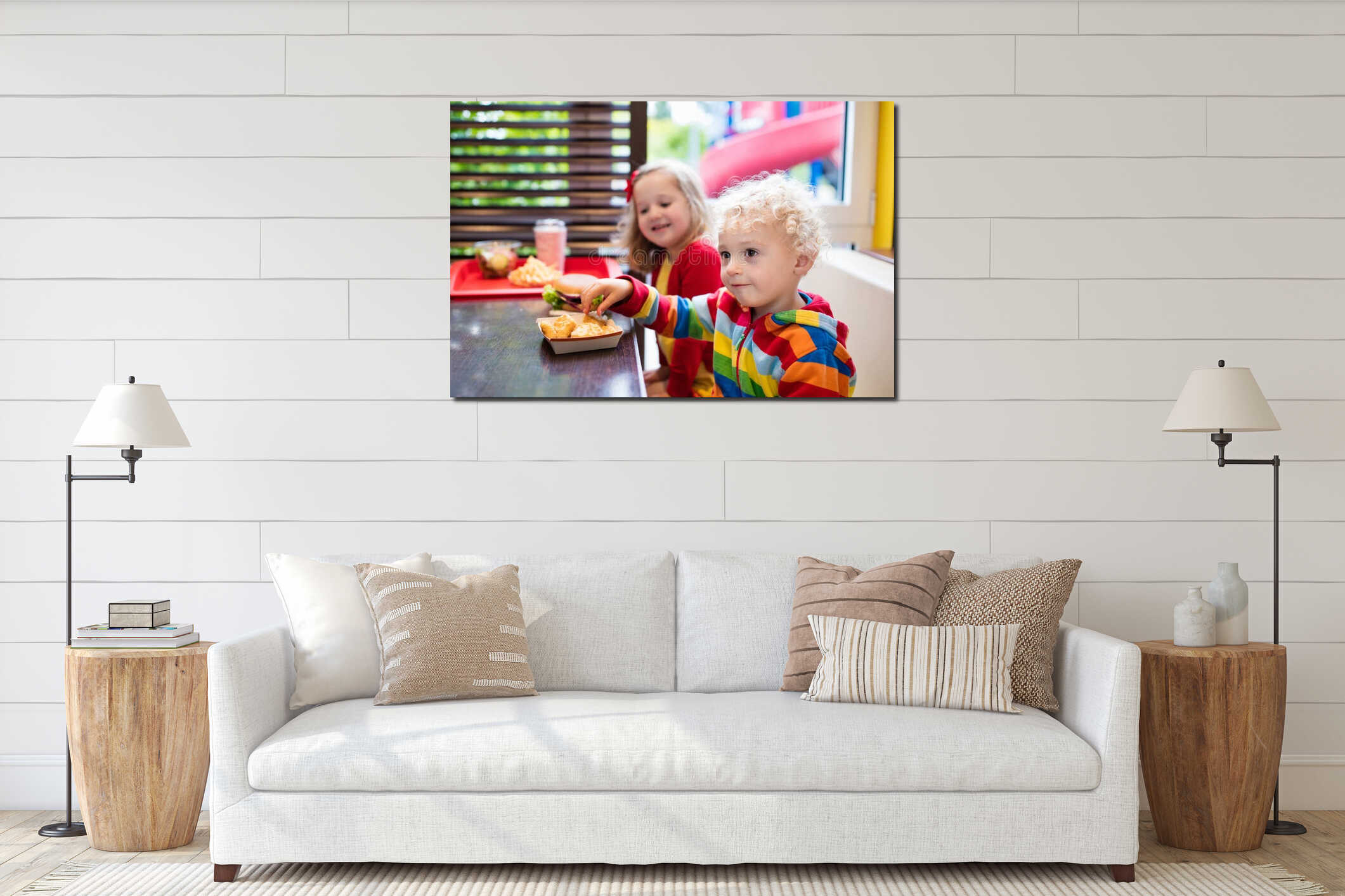 Canvas hanging interior mockup