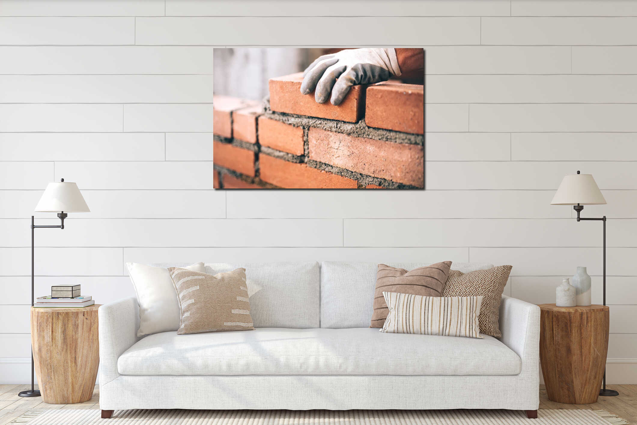Canvas hanging interior mockup