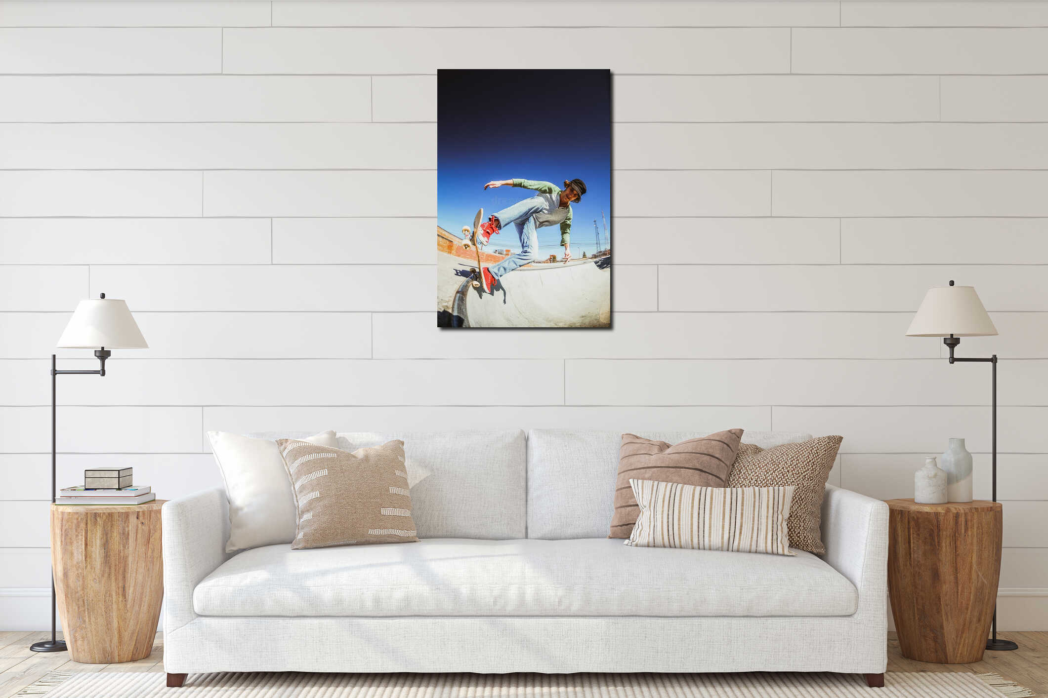 Canvas hanging interior mockup