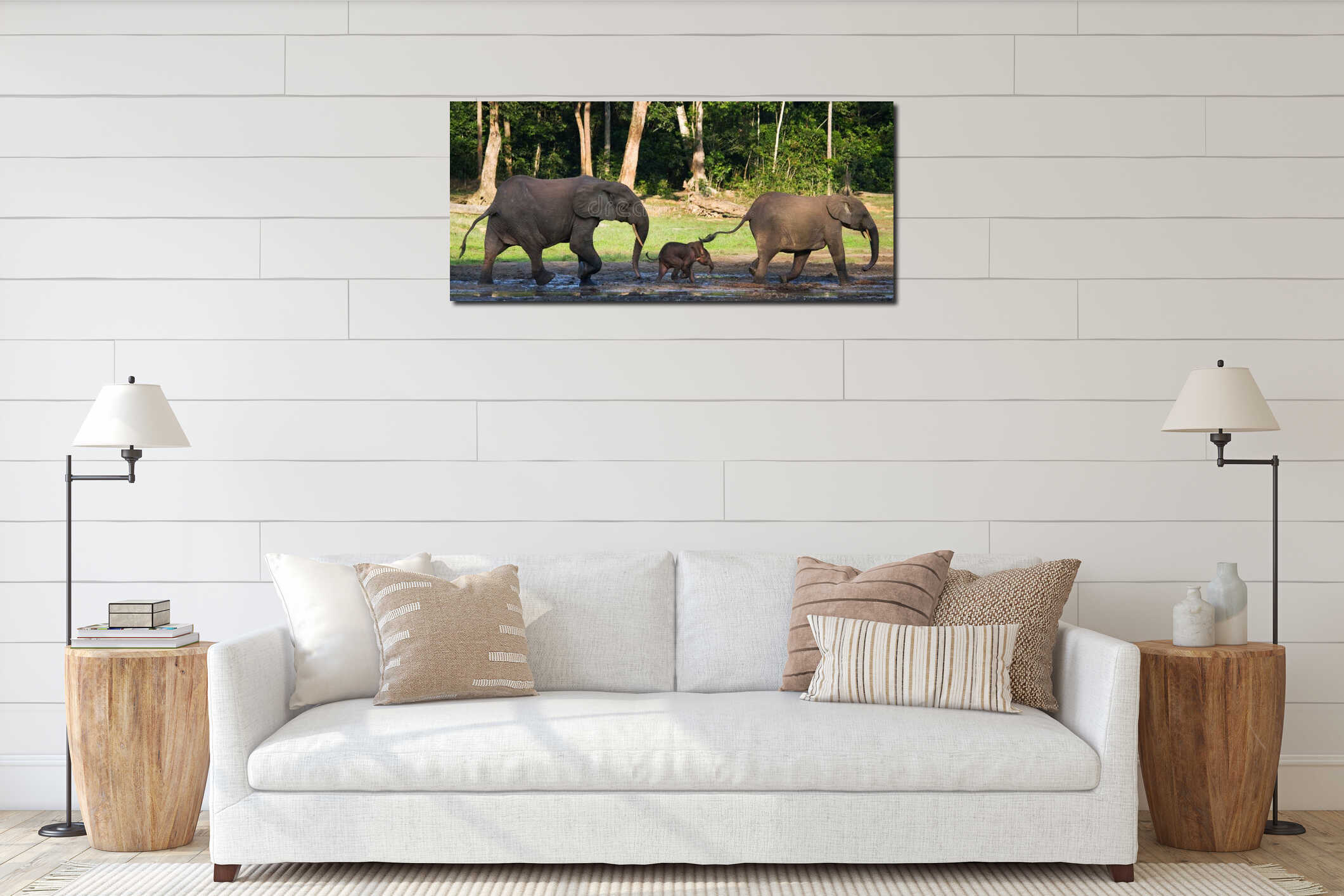Canvas hanging interior mockup