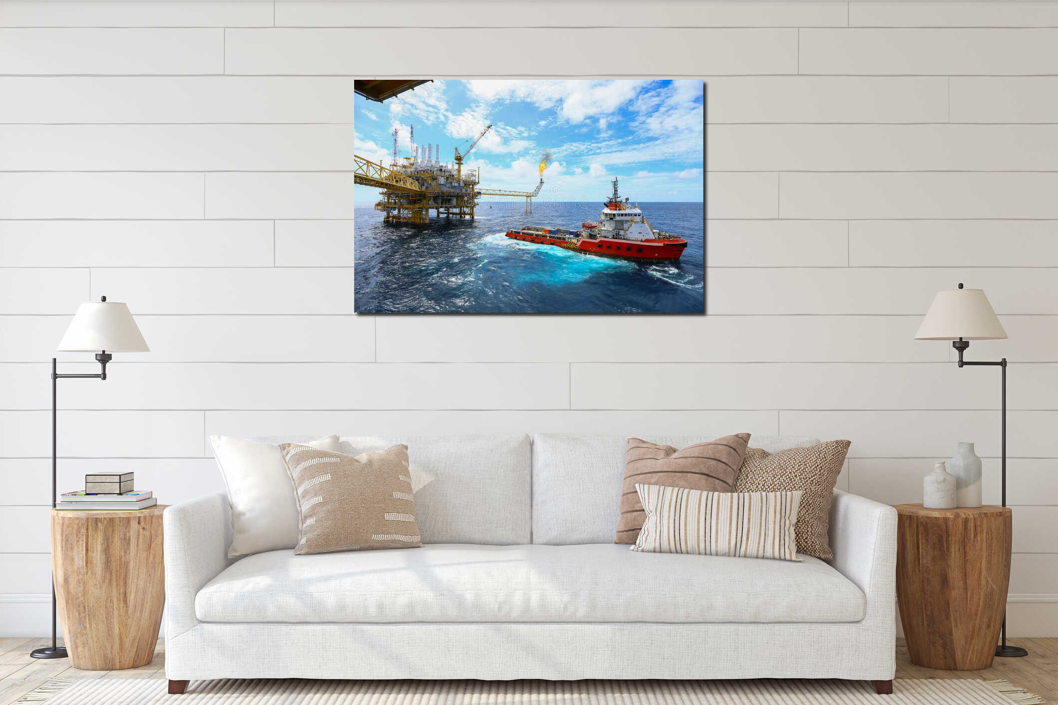 Canvas hanging interior mockup