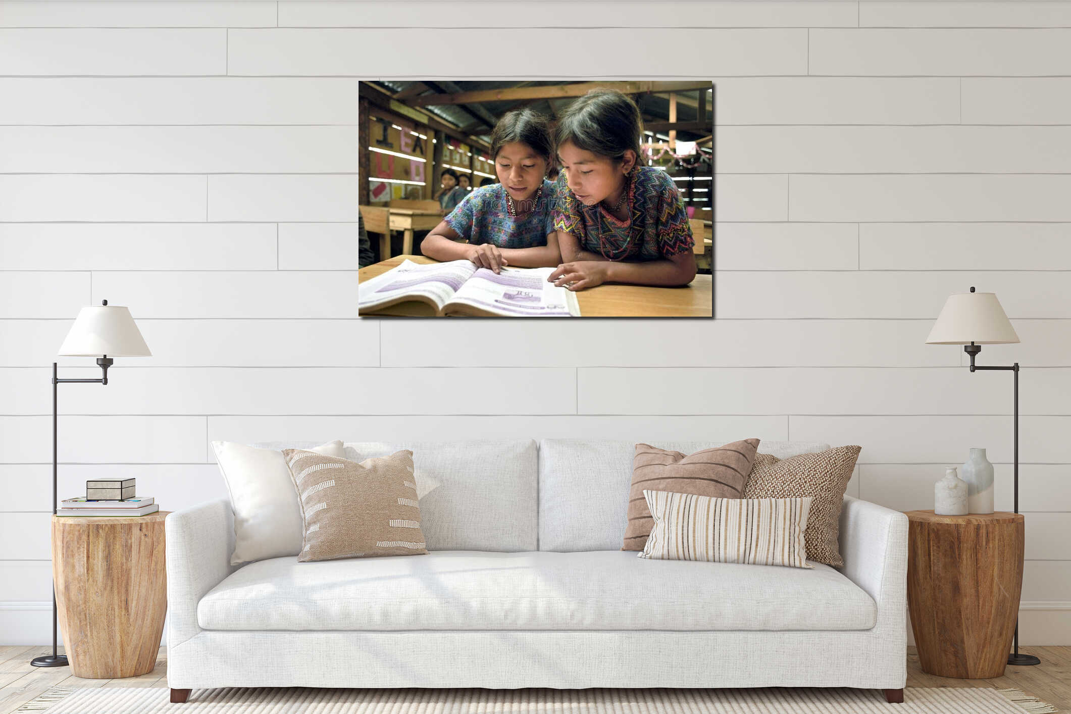 Canvas hanging interior mockup