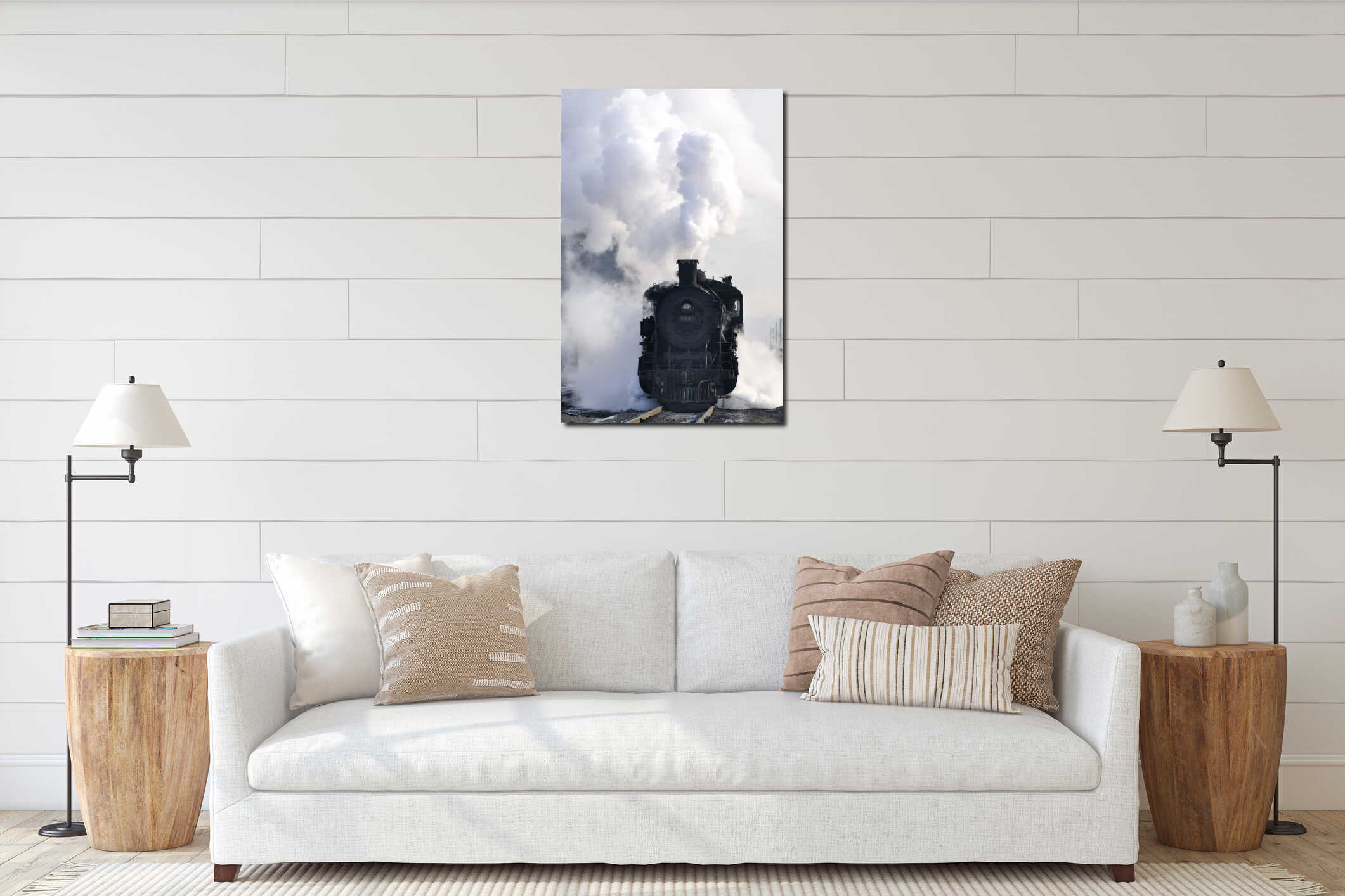 Canvas hanging interior mockup