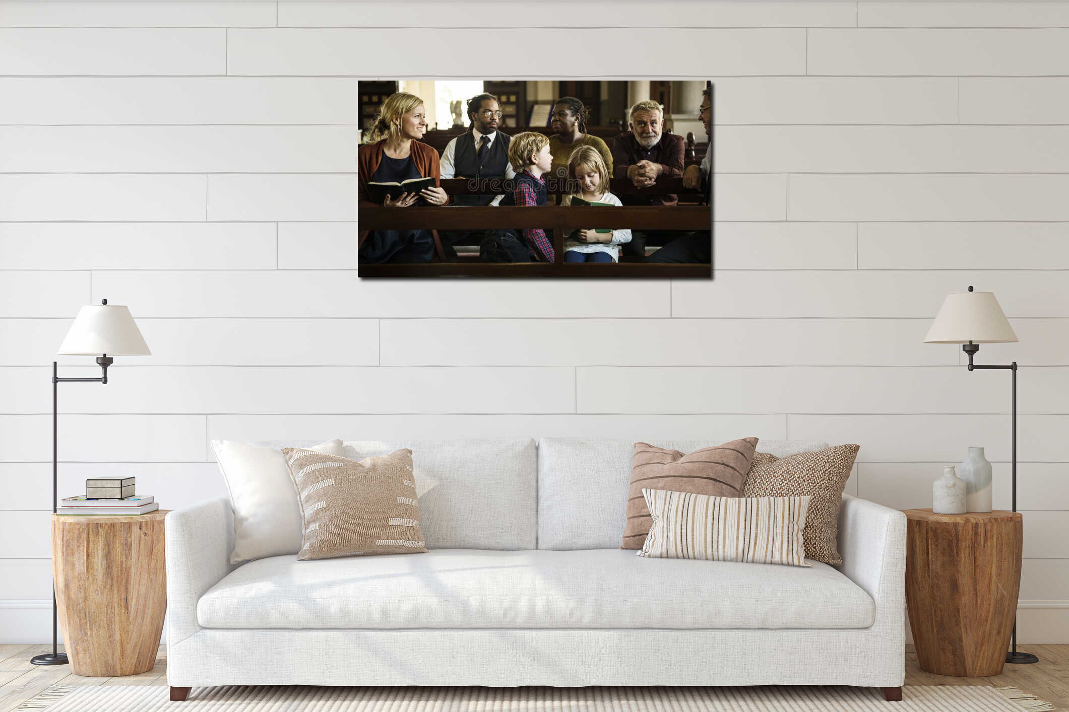 Canvas hanging interior mockup