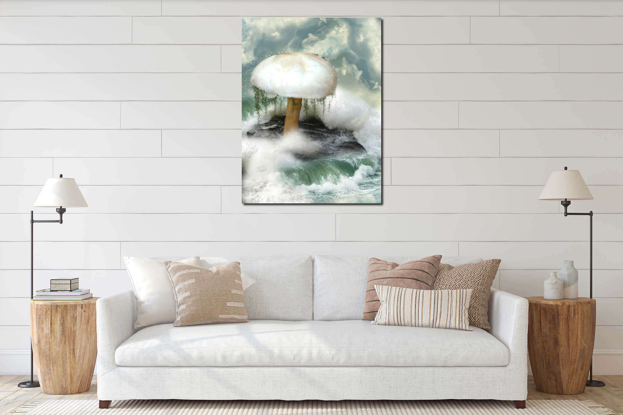 Canvas hanging interior mockup