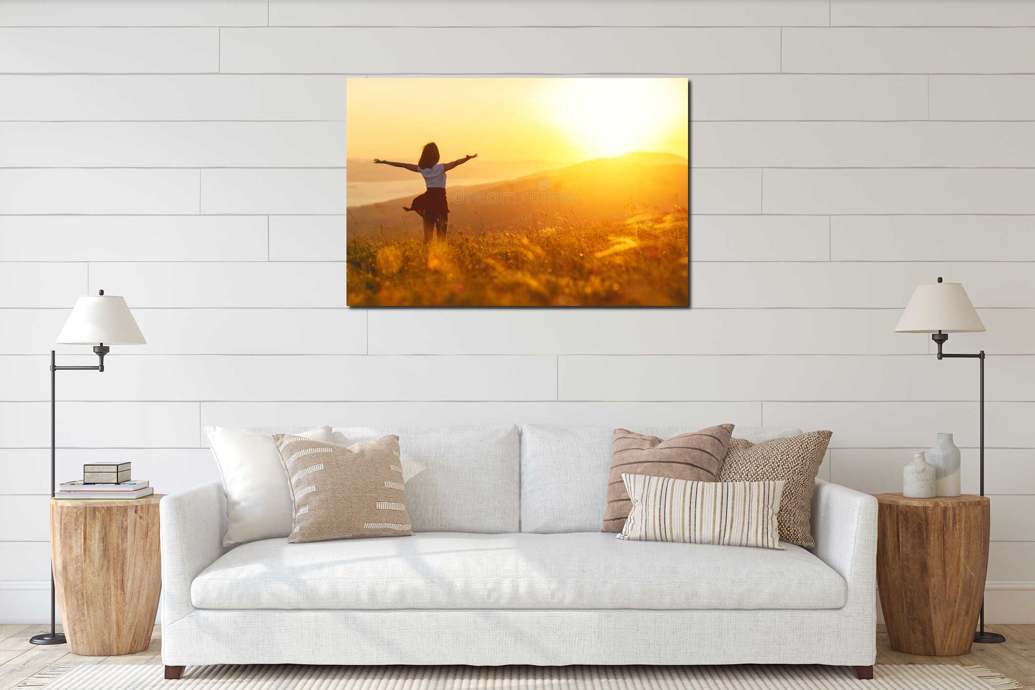 Canvas hanging interior mockup