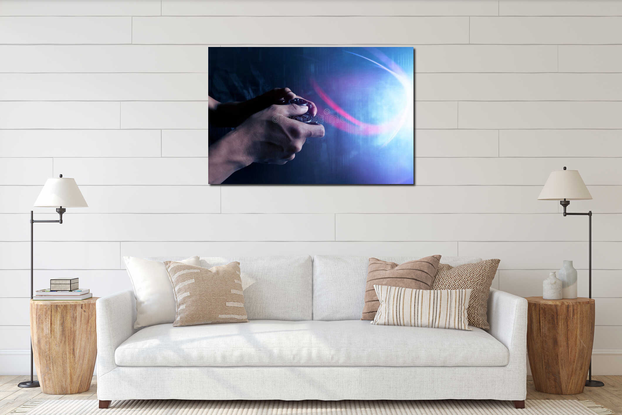 Canvas hanging interior mockup