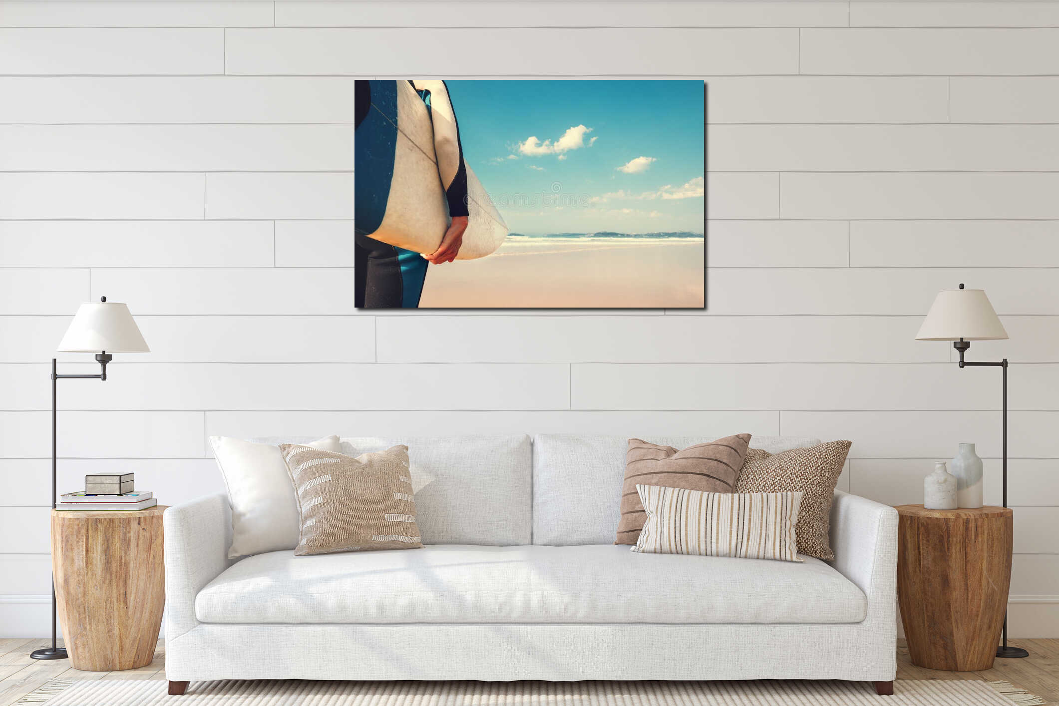 Canvas hanging interior mockup